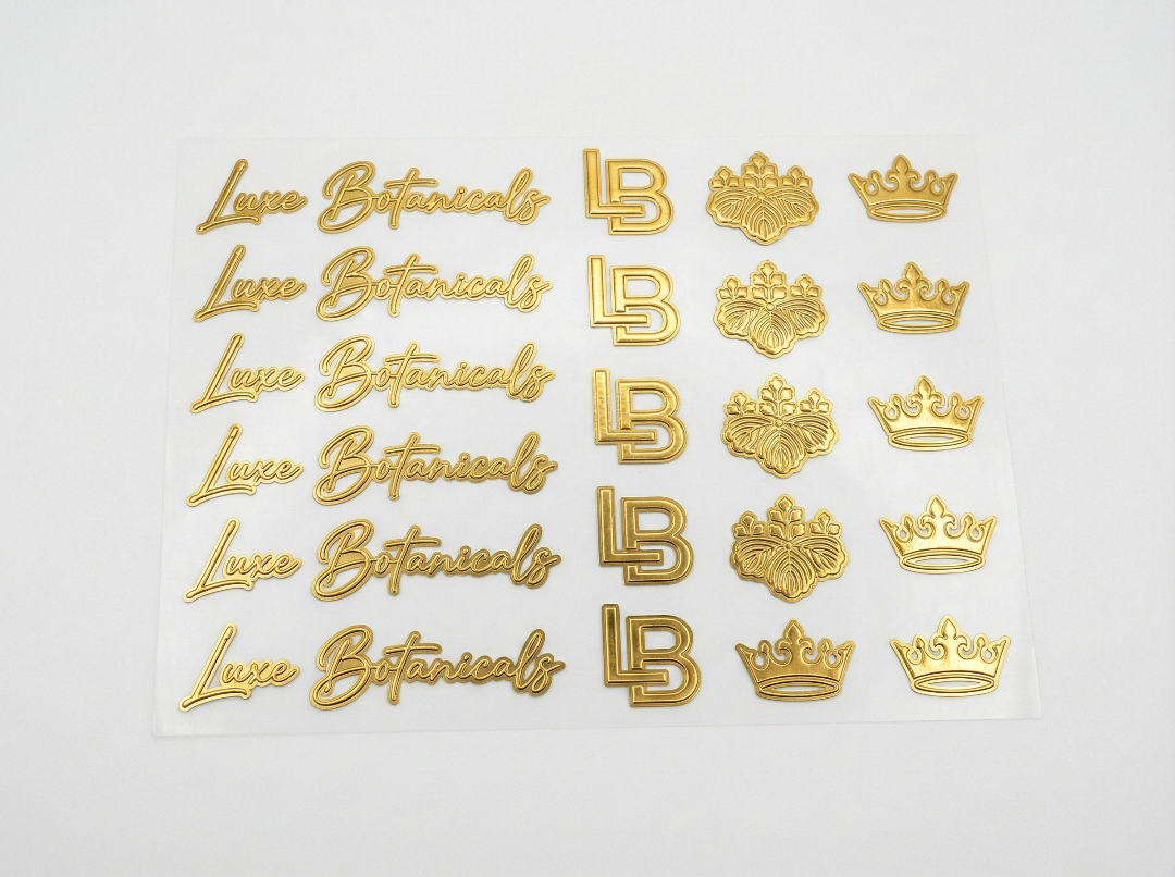 Mettalic gold uv dtf stickers