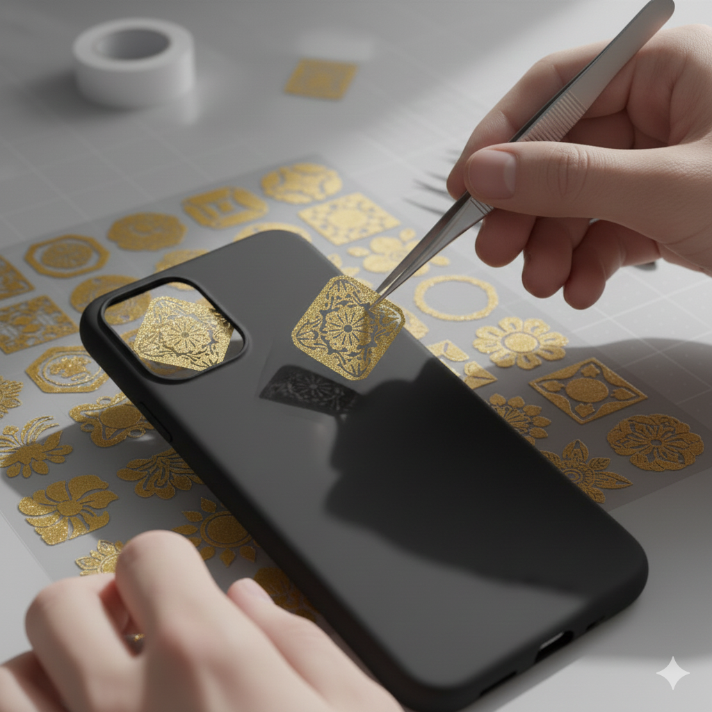 Mettalic gold Upload UV Sticker Gang Sheet