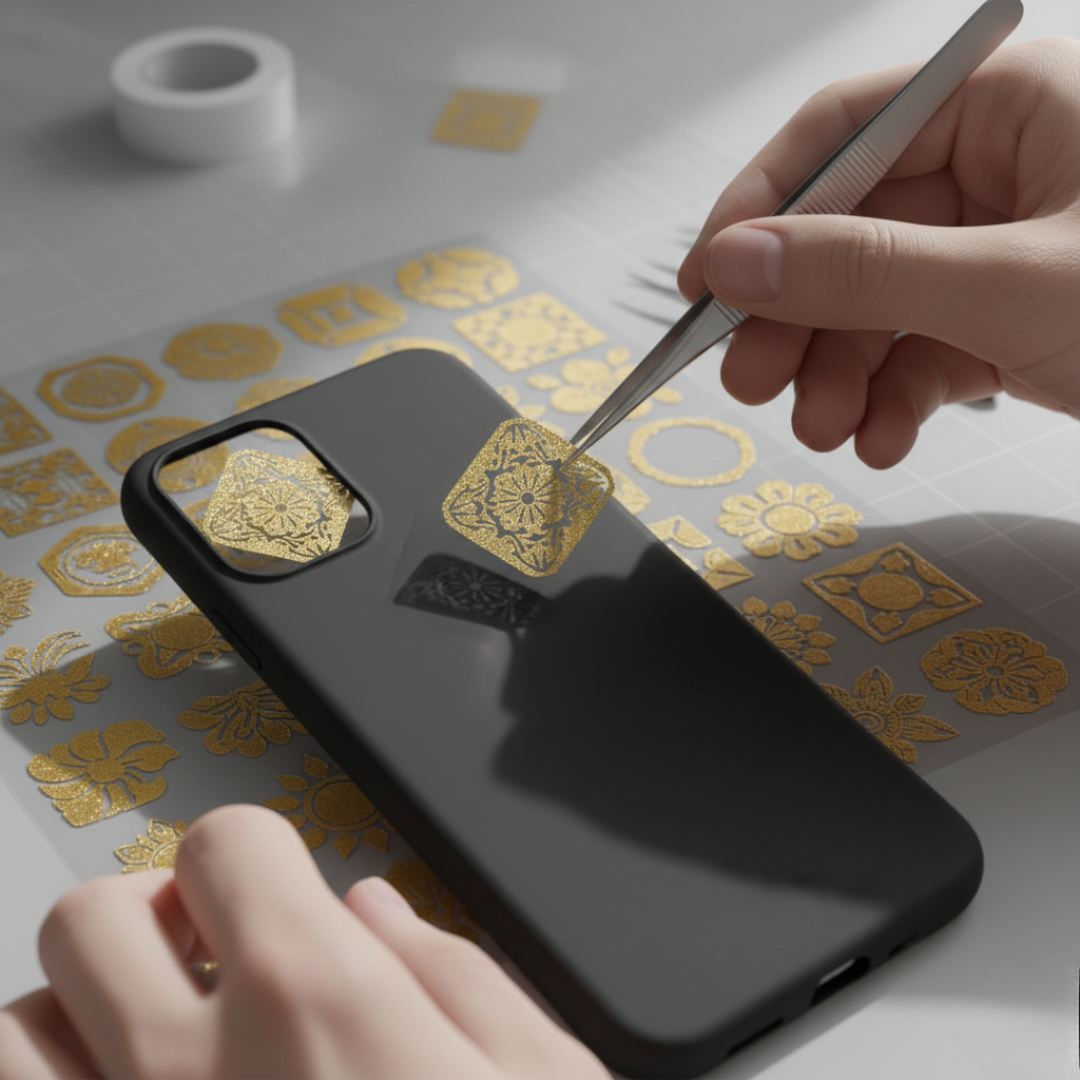 Mettalic gold Upload UV Sticker Gang Sheet