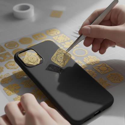 Mettalic gold Upload UV Sticker Gang Sheet