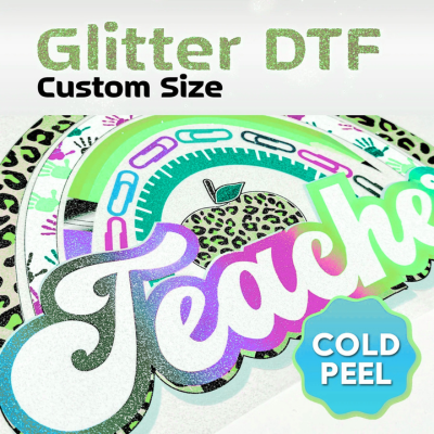 Glitter DTF Transfers by Size