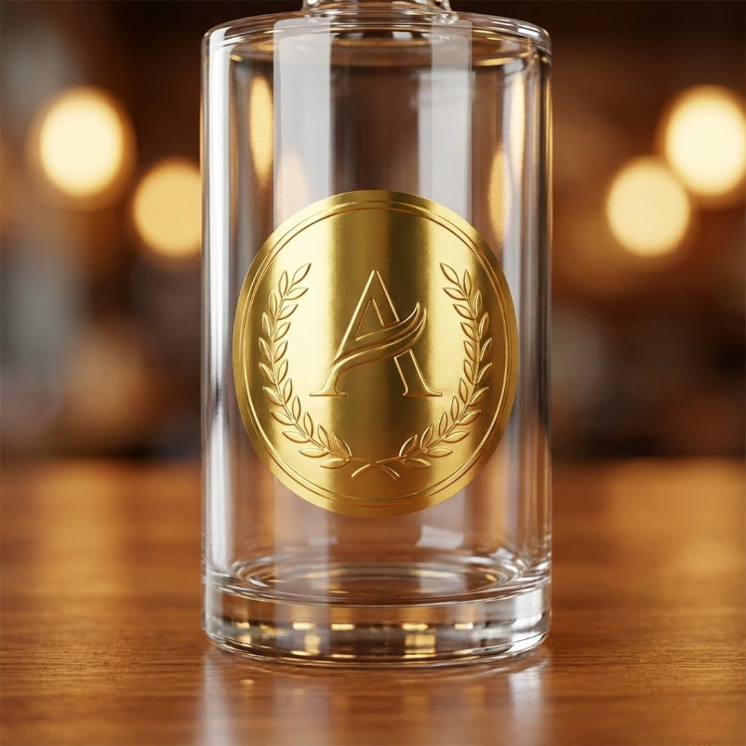 Mettalic gold uv dtf stickers