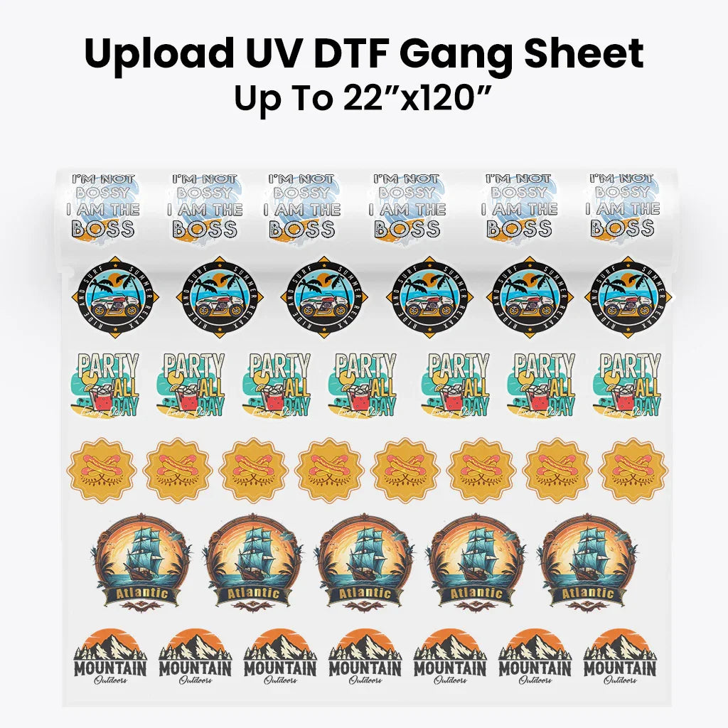 Upload UV Sticker Gang Sheet