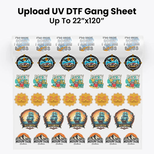 Upload UV Sticker Gang Sheet